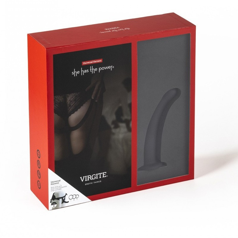 Arnes Dildo Silicona Virgite Negro S