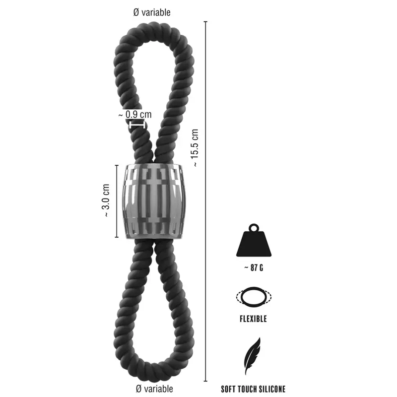 Anillo Heavy Rope Cock Strap Two Loops Rebel