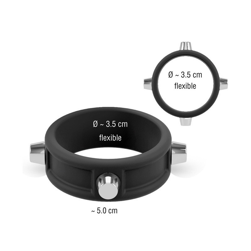 Anillo Silicona Cock Ring With Studs Metal Rebel