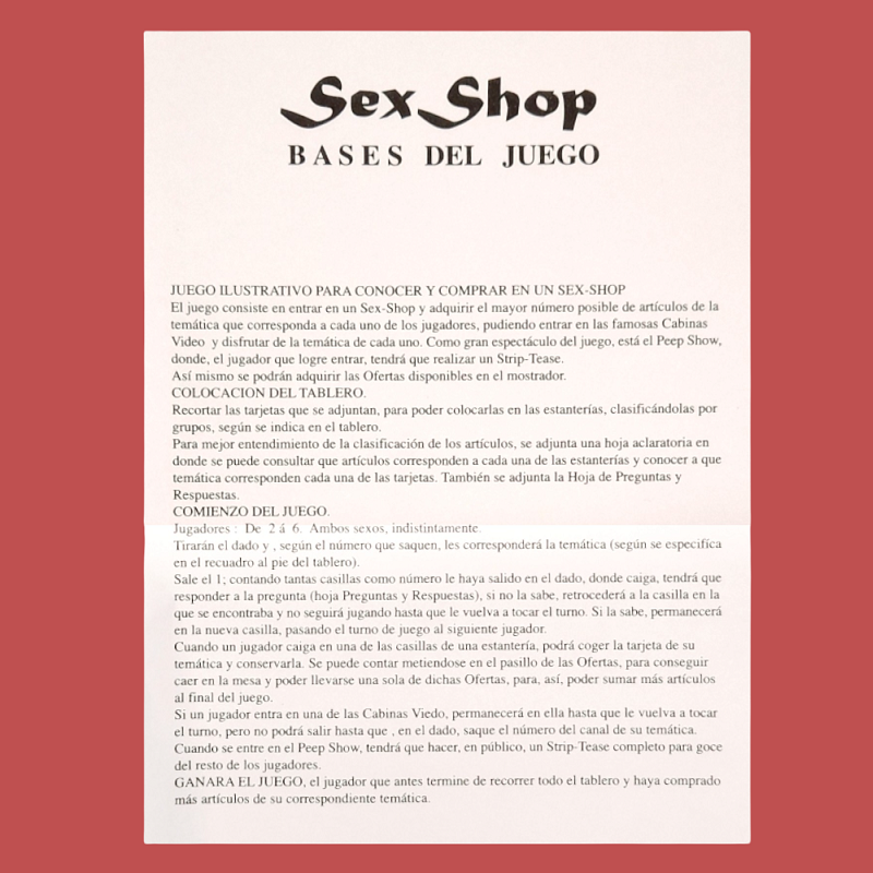 Juego de Tablero Sex Shop