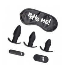 Kit 3 Plugs Anales con Vibración y Control Remoto Backdoor Adventure Bang