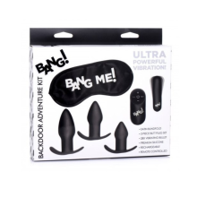 Kit 3 Plugs Anales con Vibración y Control Remoto Backdoor Adventure Bang