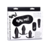 Kit 3 Plugs Anales con Vibración y Control Remoto Backdoor Adventure Bang