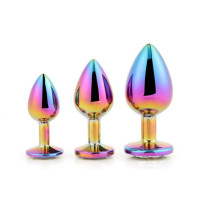 Kit 3 Plugs Anales Metal S, M, L Multicolor Dream Toys