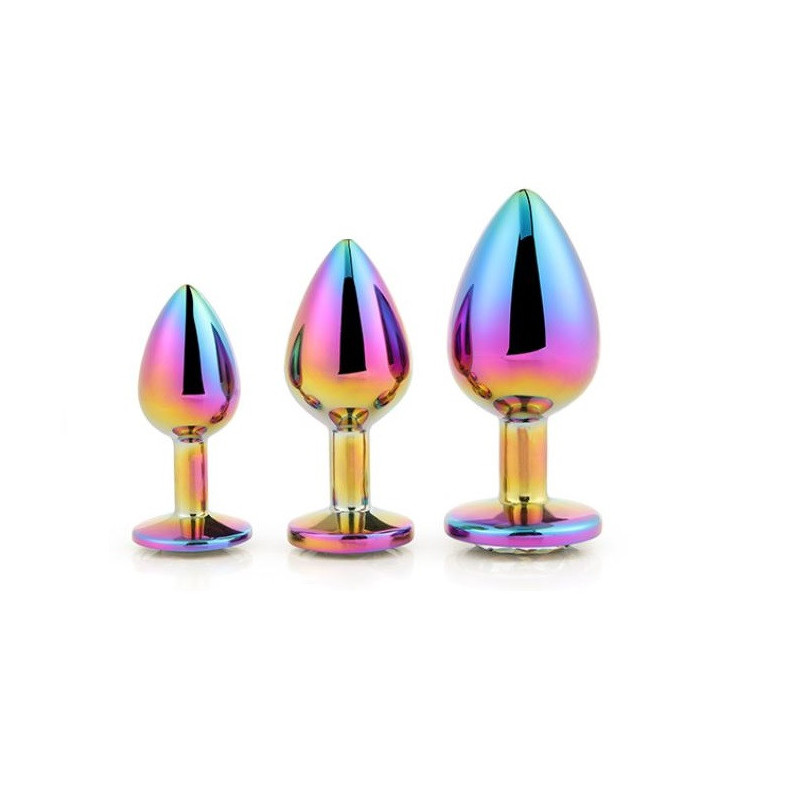 Kit 3 Plugs Anales Metal S, M, L Multicolor Dream Toys