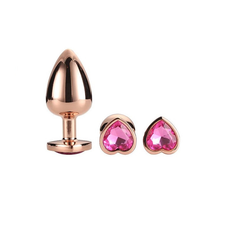 Kit 3 Plugs Anales Metal S, M, L Rose Gold Dream Toys
