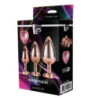 Kit 3 Plugs Anales Metal S, M, L Rose Gold Dream Toys
