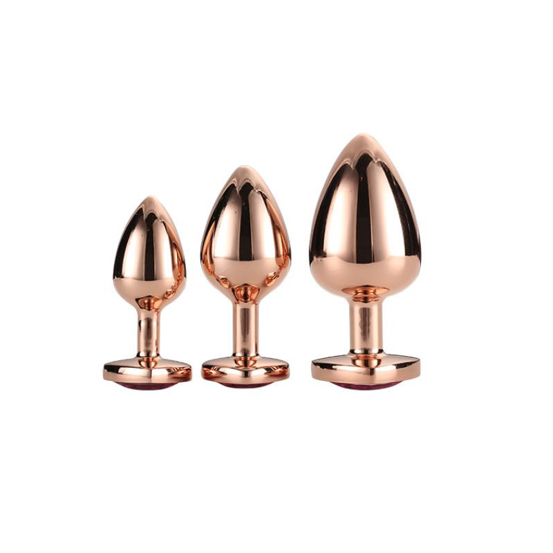 Kit 3 Plugs Anales Metal S, M, L Rose Gold Dream Toys