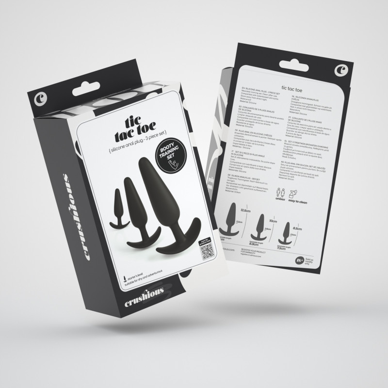 Kit 3 Plugs Anales Silicona Tic Tac Toe