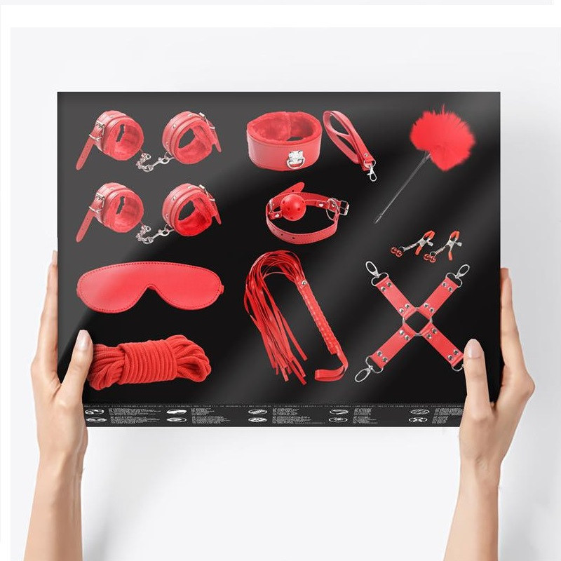 Kit BDSM Line 10 Piezas Rojo