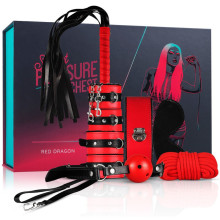 Kit BDSM Secret Pleasure Chest 7 Piezas Rojo/Negro