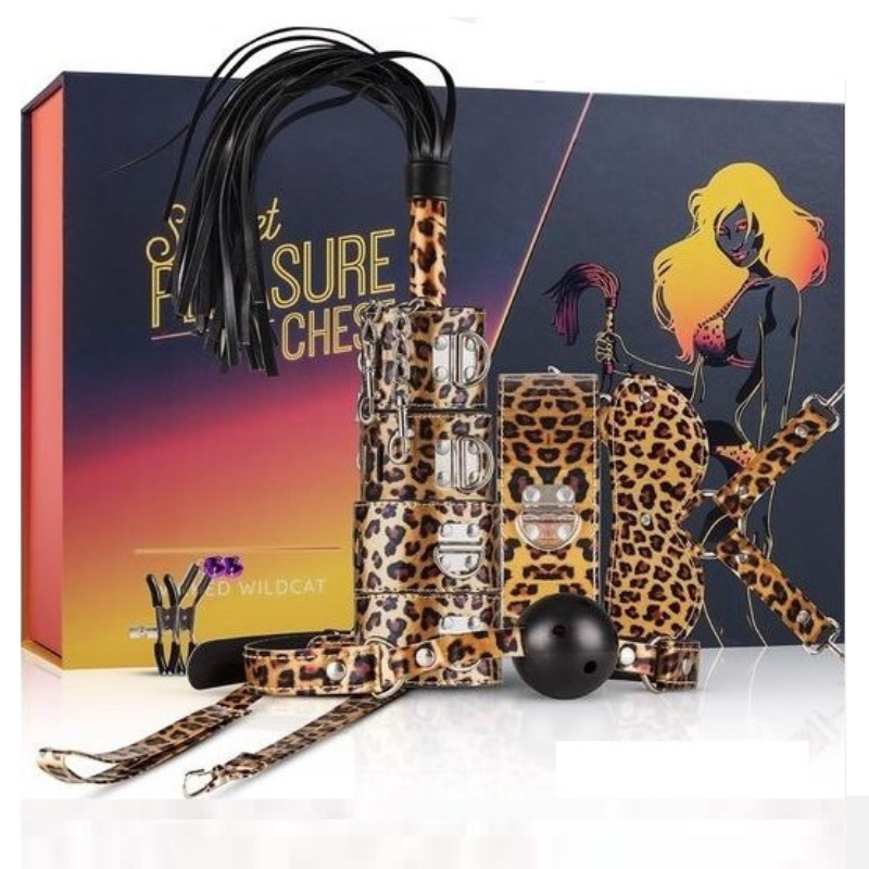 Kit BDSM Secret Pleasure Chest 8 Piezas Leopardo