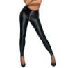 Legging Wetlook Cremallera Dorada Noir Handmade F217