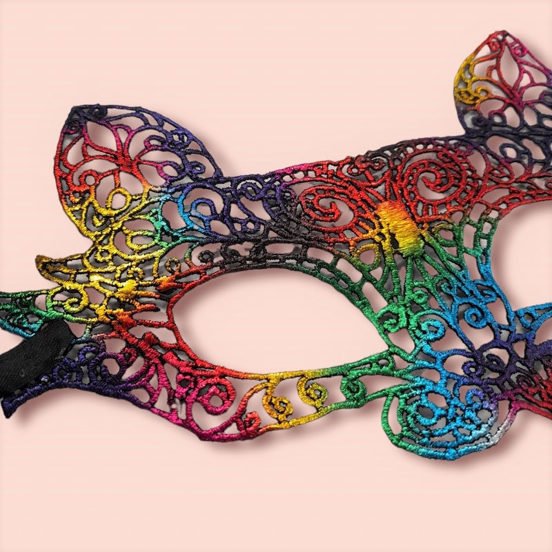 Lencería Máscara De Encaje Multicolor Conejo