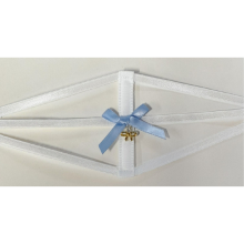 Liga Obsessive A760 Blanca Lazo Celeste