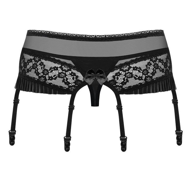 Liguero Obsessive Negro Con Tanga 837