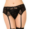 Liguero y Tanga Negro Encaje Queen Lingerie