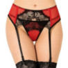 Liguero y Tanga Rojo Encaje Queen Lingerie