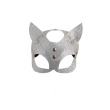 Máscara Gato Purpurina Plata
