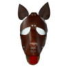 Máscara Perro Cuero Marrón Lengua Roja