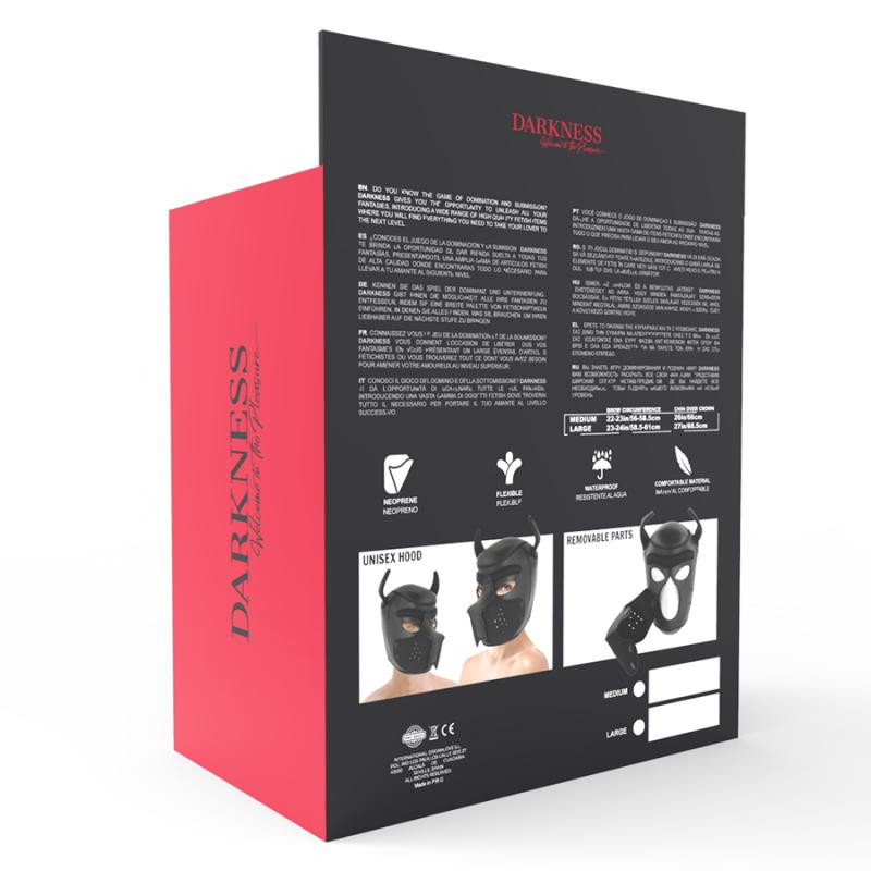 Máscara Perro Neopreno Hocico Extraible Darkness L