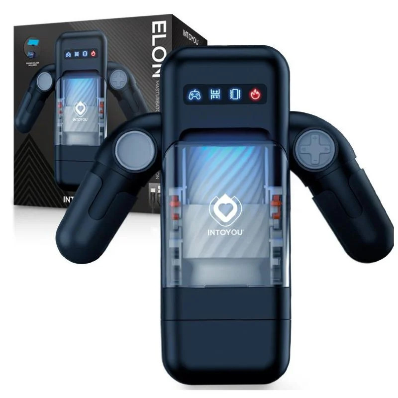 Masturbador Masculino Recargable con Vibración, impulsión y Calor Con Soporte para Móvil Elon Intoyou