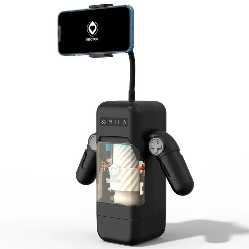 Masturbador Masculino Recargable con Vibración, impulsión y Calor Con Soporte para Móvil Elon Intoyou