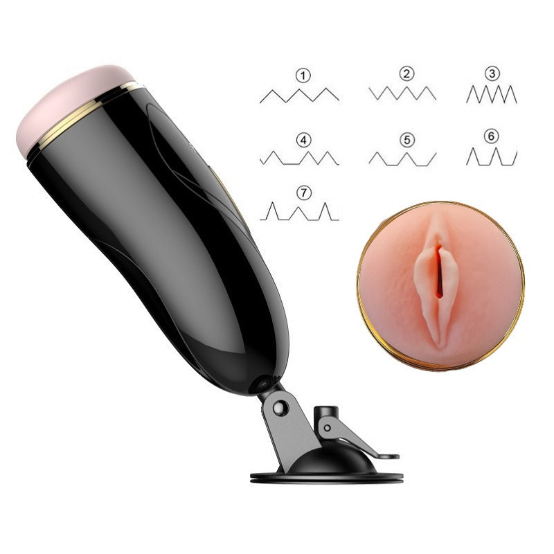 Masturbador Masculino Recargable Vagina Vibradora Foxshow Con Ventosa Boss Series