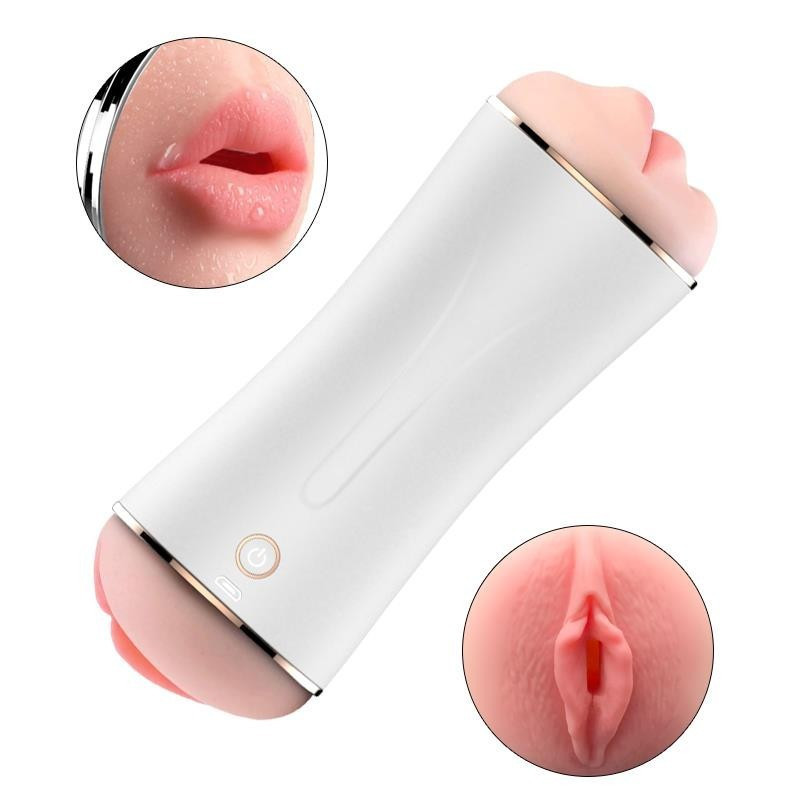 Masturbador Masculino Recargable Vagina y Boca Vibrador Foxshow boss series