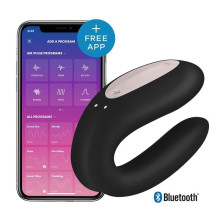 APP Control Pinza Recargable Satisfyer Double Joy Negro