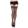 Medias Leg Avenue 1022 Negro Lisas Silicona Encaje Autoadhesivas