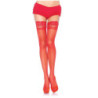 Medias Leg Avenue 1022 Rojo Lisas Silicona Encaje Autoadhesivas