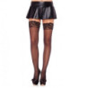 Medias Leg Avenue Negro Lisas 6904 Ligas Banda Encaje