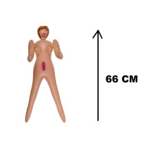 Mini Muñeca Hinchable Pelo Castaño