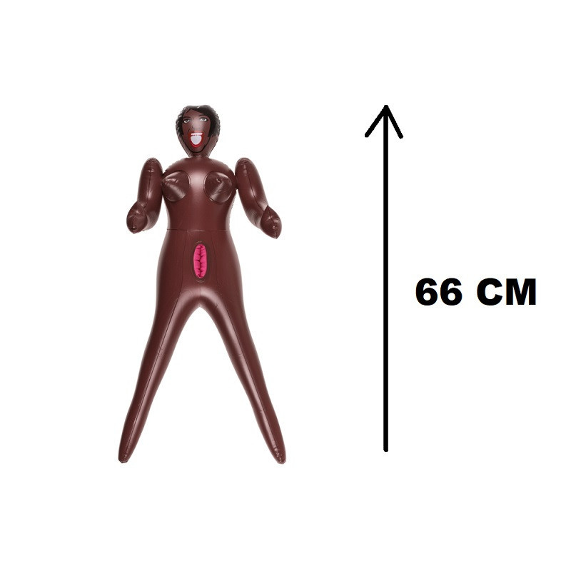 Mini Muñeca Hinchable Pelo Negro