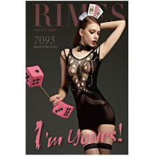 Mini Vestido De Rimes Negro 7093