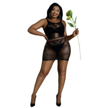 Mini Vestido Moonlight Plus Model 01 Negro De Red