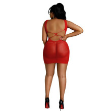 Mini Vestido Moonlight Plus Model 08 Rojo De Red