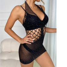 Mini Vestido Red Brillos Negro 60106