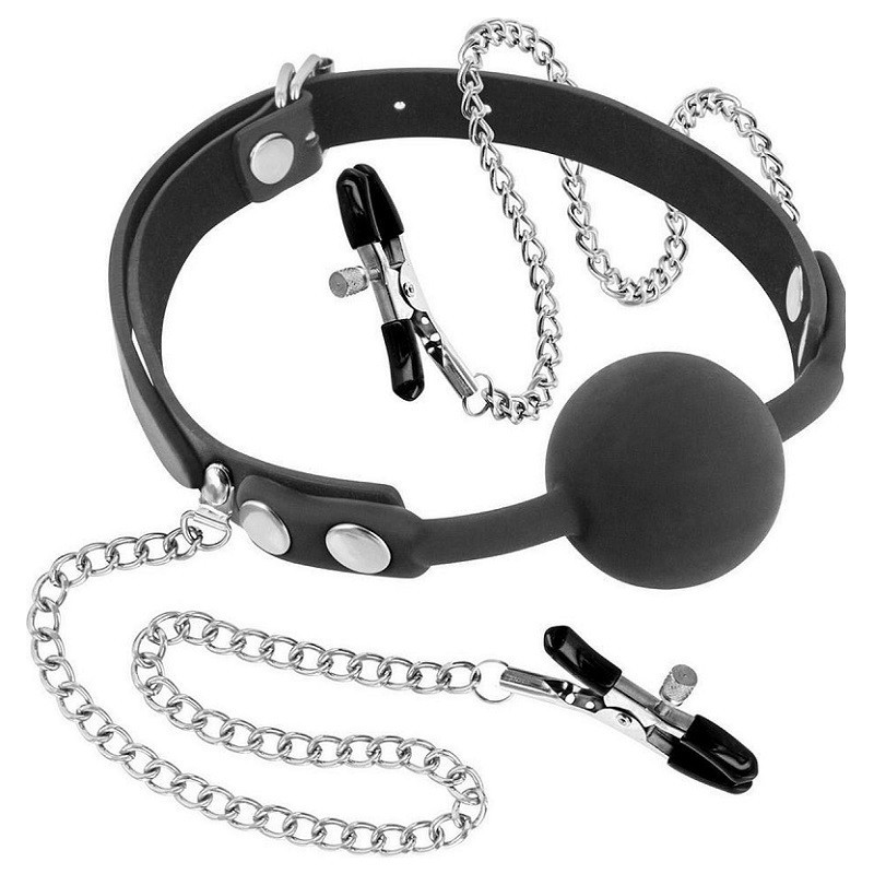 Mordaza Con Pinzas Bola Silicona  Fetish Tentation