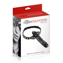 Mordaza Dildo Doble Pene Fetish Tentation Negro