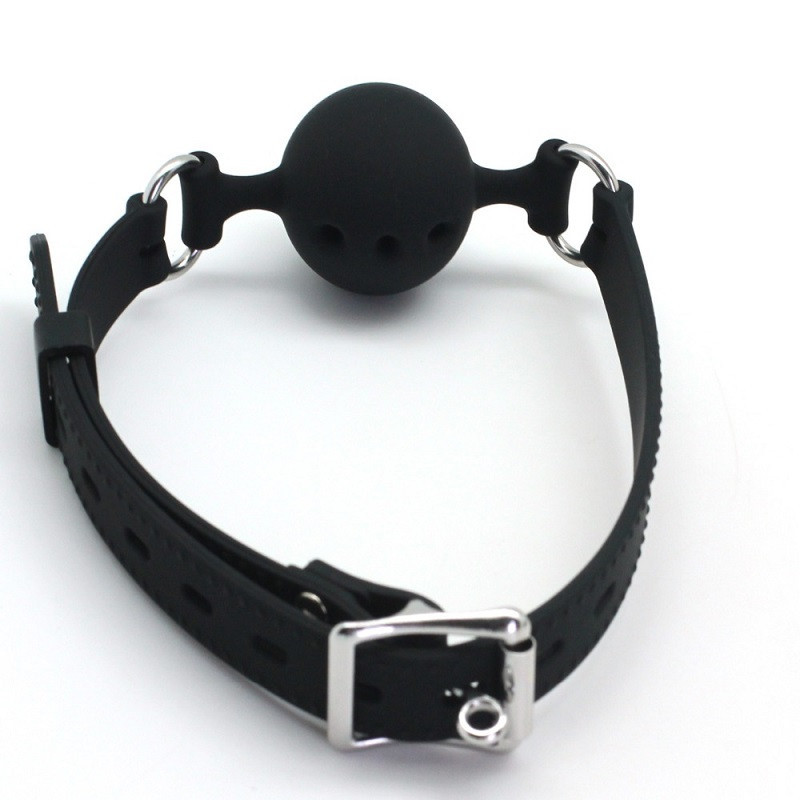 mordaza Transpirable Silicona Negra Fetish Addict M