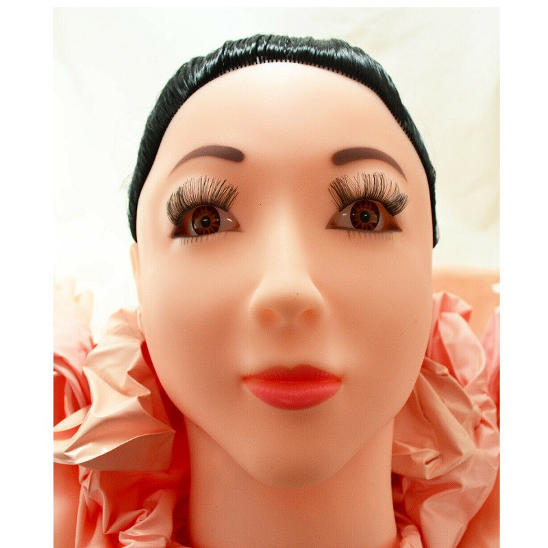 Muñeca Hinchable Con Masturbador y Vibración Semi Realística Deluxe Morena