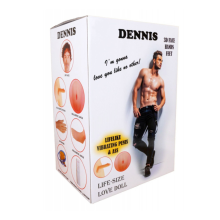 Muñeco Hinchable Dennis con Pene Vibrador Cara, pies y Manos 3D