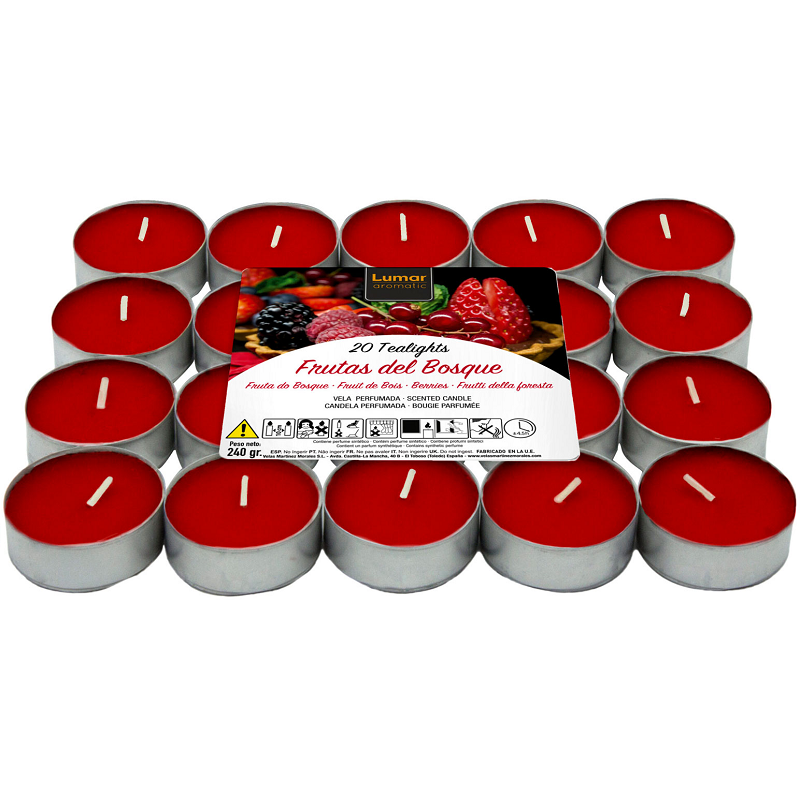 Pack 20 Tealights Frutos Rojos