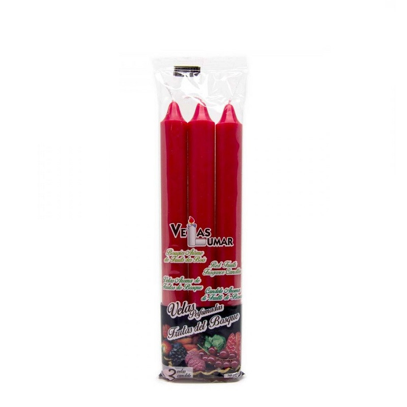 Pack 3 Velas Perfumadas Frutos Rojos