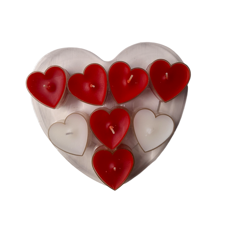 Pack 8 Velas Tealight Corazón