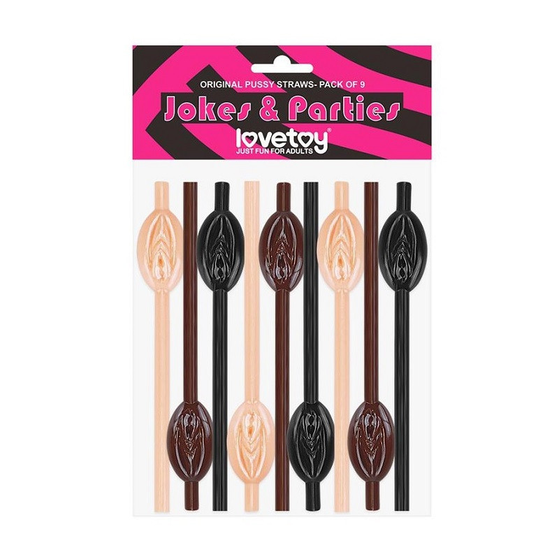 Pack 9 Pajitas Lovetoy Vagina Colores