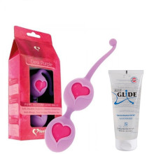 Pack Love Balls Silicone Desi Purple Feelztoys + 1 Bote de Lubricante Just Glide Neutro