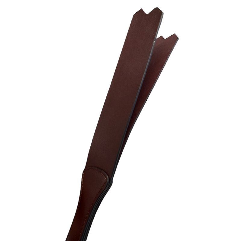 Pala Cuero Doble Marrón Aro Dorado